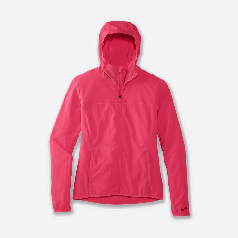 Brooks Women's Canopy Running Jackets Singapore - Fluoro Pink (21684-MPNJ)